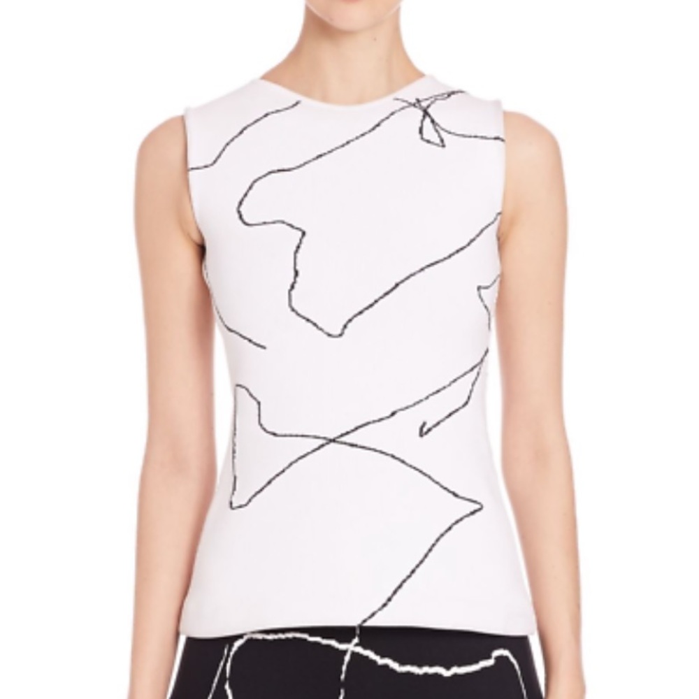 Derek Lam black and white scribble top